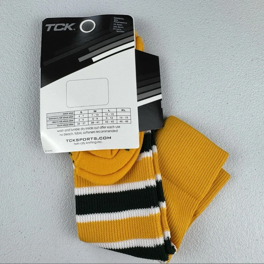 TCK Performance Yellow Gold Green‎ White Stripes Adult Size Small 1 Pair New